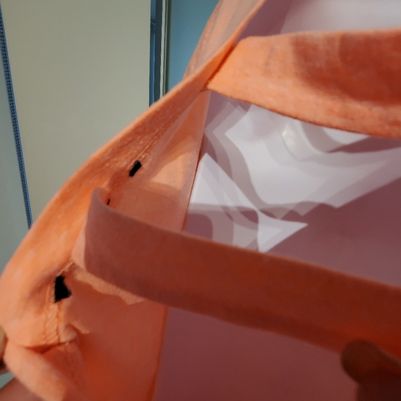 Like NEW! Small, Peachy S/S Top, Sexy Cut Out Straps on Back, Stretchy - Picture 9 of 10